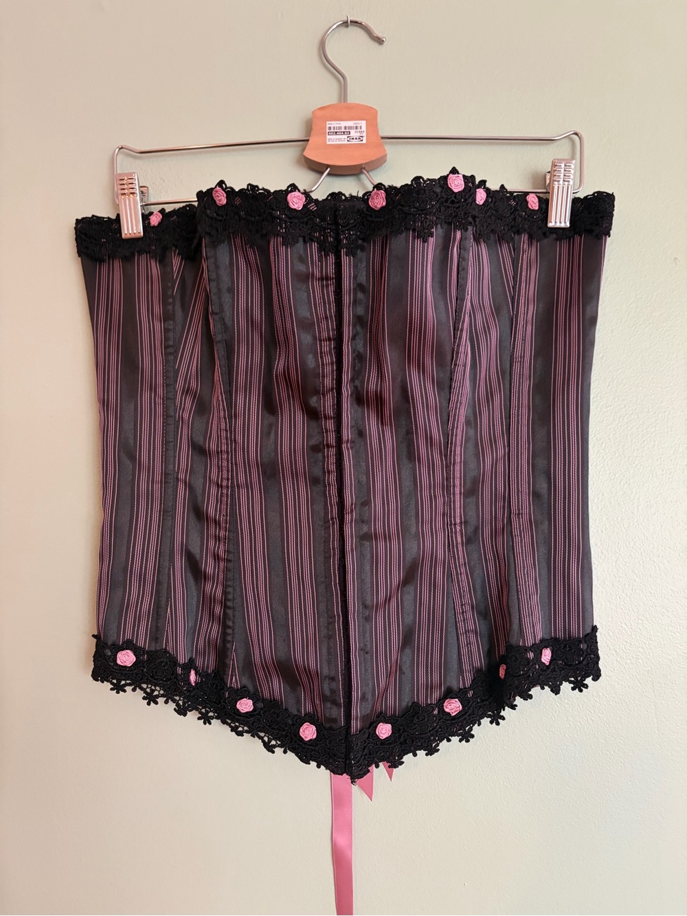 Shirley of Hollywood 34 Corset Pink Rose Coquette Y2K Grunge Goth Bustier
